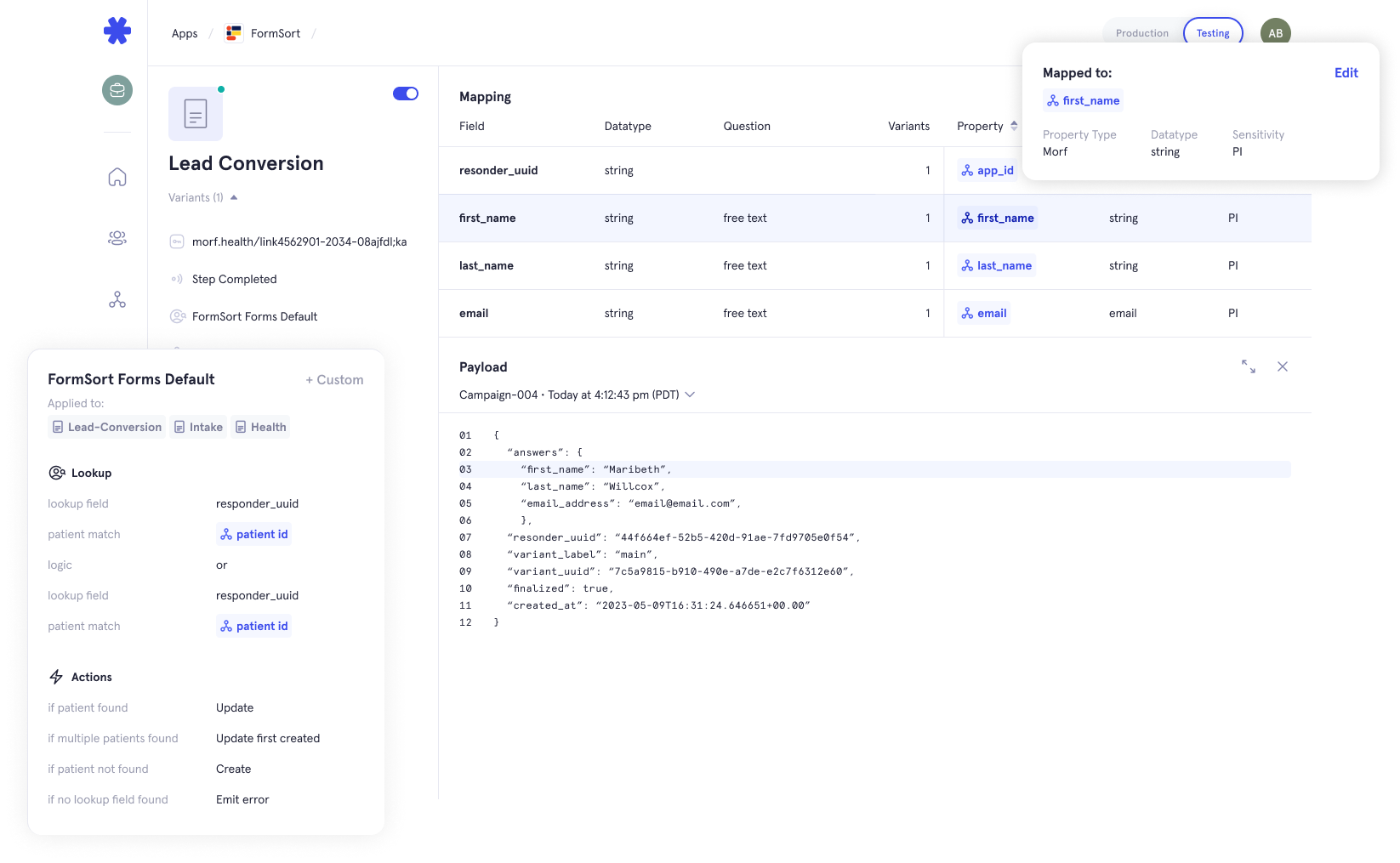 Morf review source data