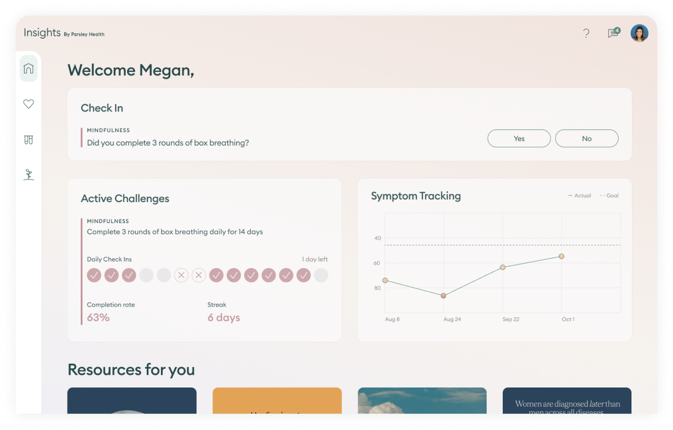 Health Insights dashboard